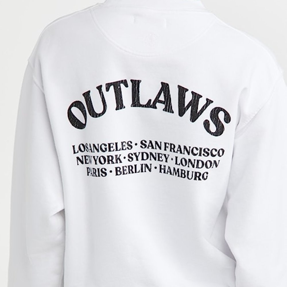 ANINE BING Oversized Ramona Outlaw Sweatshirt, XS, White